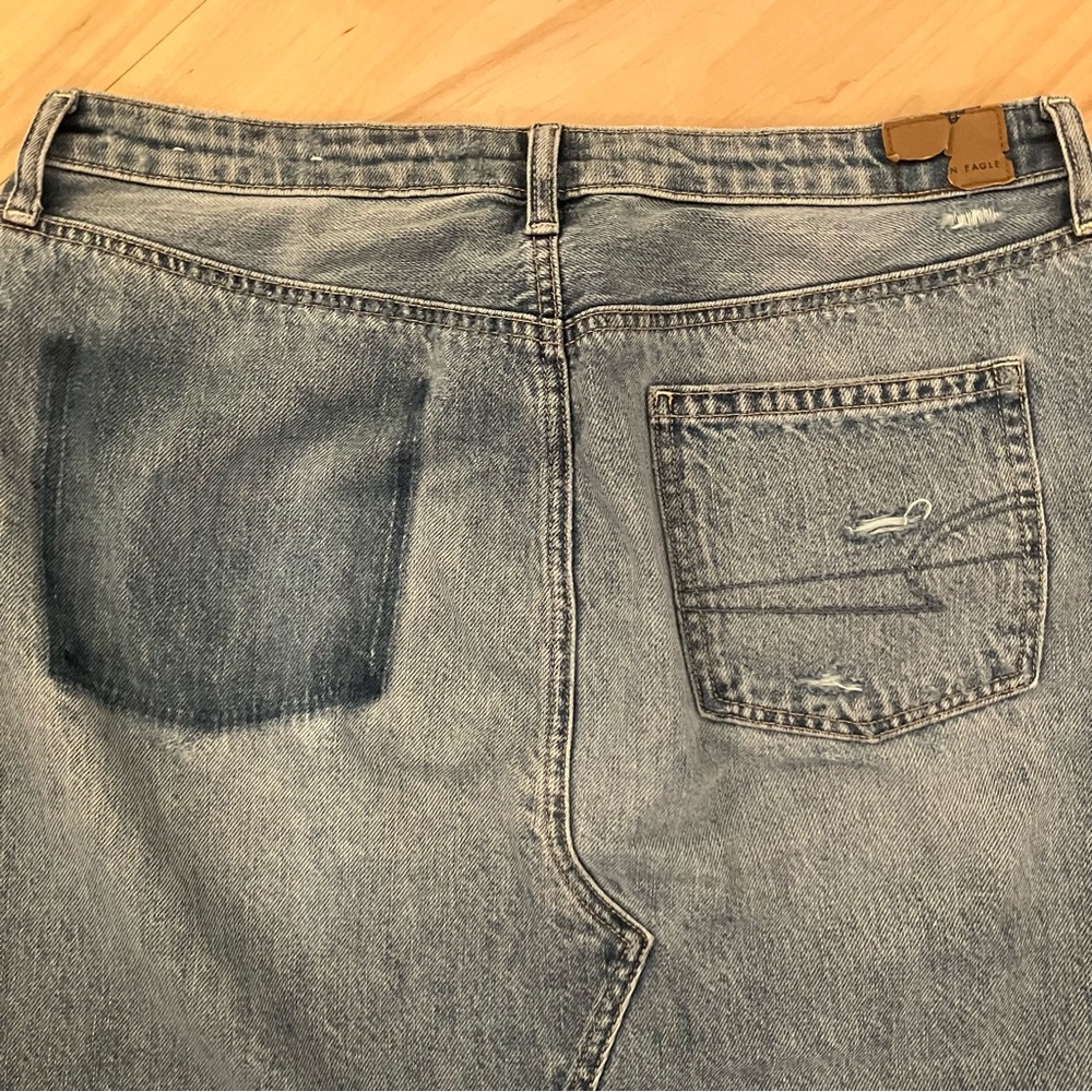 American Eagle knee length distressed denim skirt - Picture 7 of 9